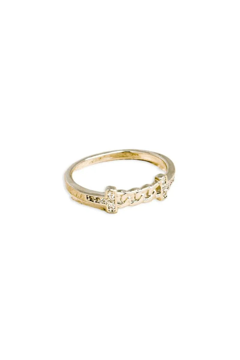 Metal Half Chain Design Ring