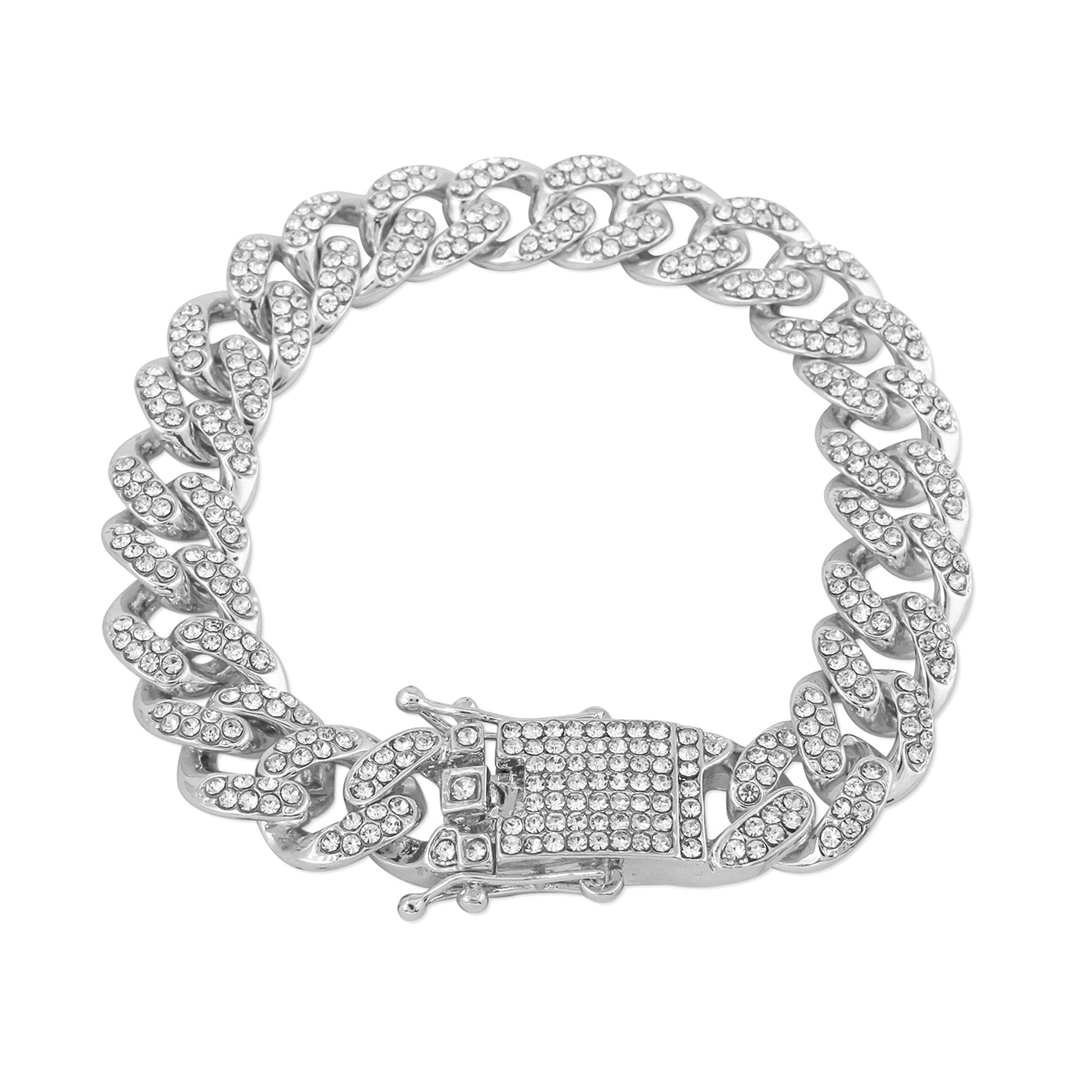 Men'S 45Mm Iced Diamond Pave Watch with Roman Dial - Simulated Diamonds - Bling-Ed Out Metal Band - Quartz Movement - 14K Gold Tone Finish