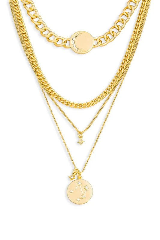 Layered Star Moon Pendant Choker Necklace