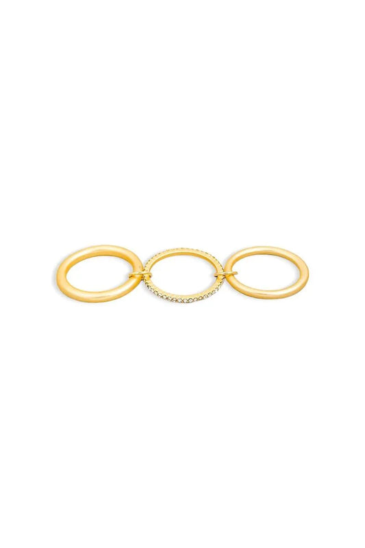 Single Band with Rhinestone 3 Ring Set